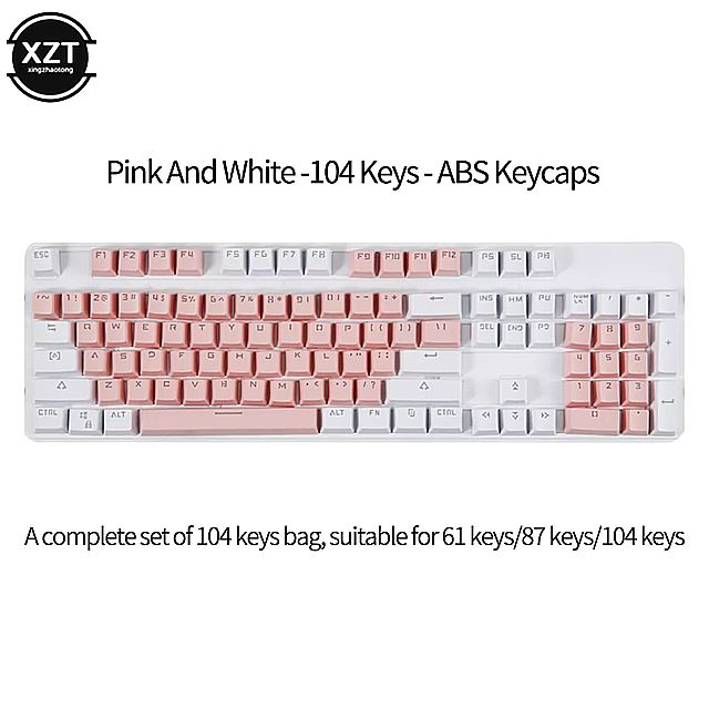 Abs半透明のキーキャップ 人間工学 に基づいた防arcデザイン バックライト 付き メカニカル キーボード 高品質の ユニバーサル キャップ 104キー