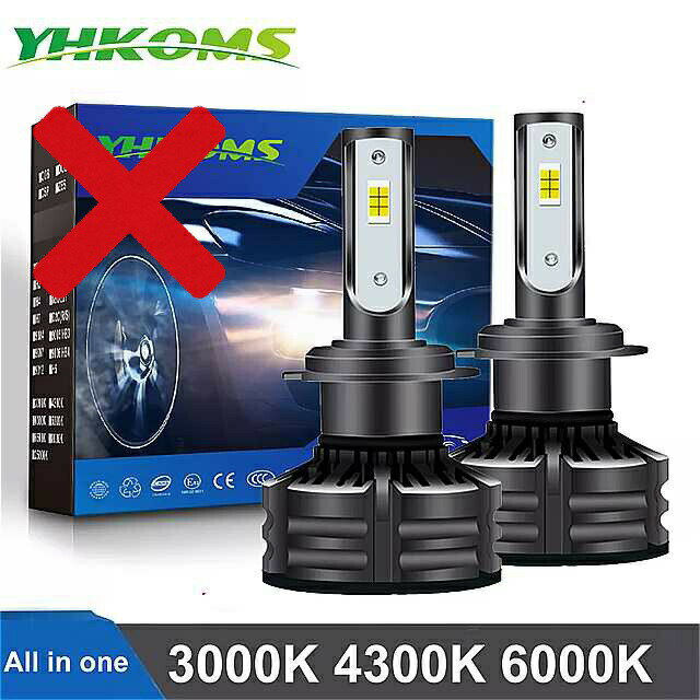 Yhkoms h11 9005 hb3 9006 hb4 led カーフォグ バルブ 3色 ヘッドライト 3000k 4300k 6500k h1 h3 h4 h7 h8 h9 880 881 h270