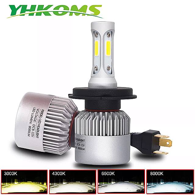 Yhkoms H4 led d H7 H1 H3 H8 H9 H11 H13 9005 HB3 9006 HB4 880 881 H27 3000 18k 4300 18k 8000 18k I[gwbh v cob  Cg le