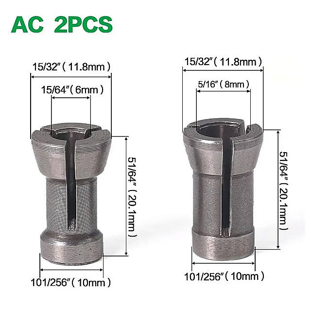 コレットのセット 6.35mm 8mm 6mm 1?3個 トリミング機