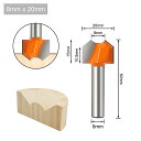 8mmシャンクプロフェッショナルグレードダブルアークボールビットラウンドオーバールータービット 木工 彫刻 カッター