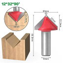 1pc 12 ミリメートル 1/2 ″shank V 溝ルーター ビット Cnc 彫刻 フライス カッター 90-120 度 木工 彫刻タングステン超硬 Cu