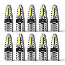 10個W5W LED canbus T10 LED の 球根 168 194 6000 18kホワイト 信号 ランプ ドーム読書 ライセンス プレート ライト ...