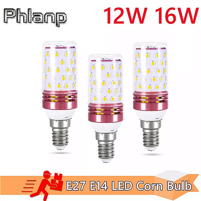 Phlanp smd 2835 LED 電球 110-240v LED ランプ E27 E14 LED トウモロコシ 電球 12ワット超輝度 キャンドル LED 電球 屋内 照明