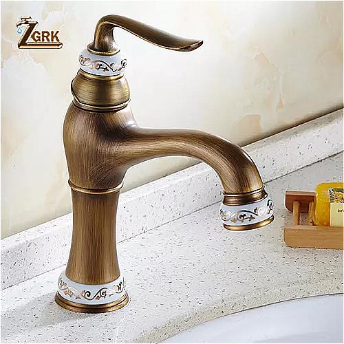 Zgrk ヨーロッパ スタイルヒスイ 洗面台 の 蛇口 温水と冷水タップゴールデン 浴室 の 蛇口