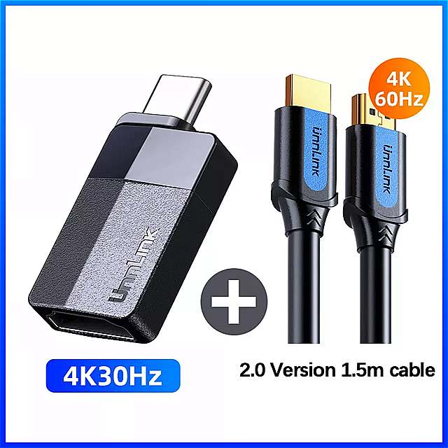 Unnlink usb c hdmiタイプc互換2.0 アダプタ 4 k 30 60hz 60 60hz サンダーボルト のため3ラップトップS20 S10 S9 dexメイト20 P20 P30 P40