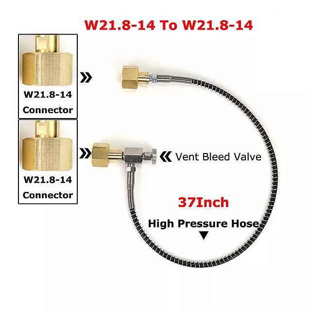 CO2 詰め替え 充電 アダプタ 24インチ/37インチ ホース W21.8-14 CGA320 コネクタ