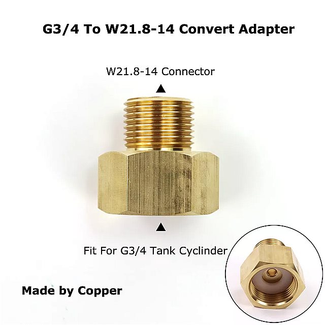 Co2 タンク レギュレーター を 充填 するためのW21.8-14 変換 アダプター g3/4 シリンダー