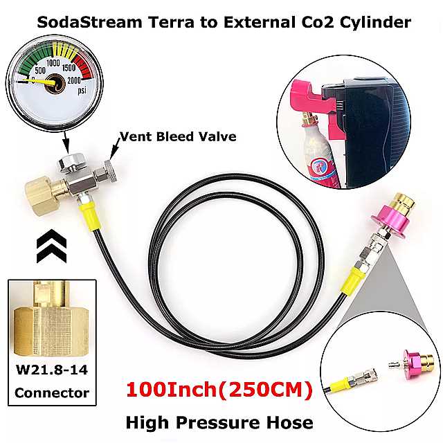 sodastream - 外部 CDM2 タンク アダプター の クイック 接続 キット ゲージ 付きW21.8-14またはga320 クイック 切断