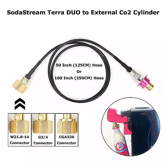 sodastream terra duo クイック コネクト 外部 Co2 タンク アダプター キット W21.8-14またはcga320 g3/4 クイック 切断 2