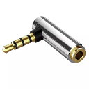 3.5mm オス - メス 90度角度付き アダプターコンバーター ヘッドフォン オーディオ マイク ジャックステレオ プラグコネクタ(2)