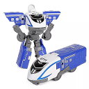 子供 のための高速列 車 車 のロボット3in 1の 車 のロボットの組み立てアクション 子供 のための変形 おもちゃ クリスマス プレゼント(3)