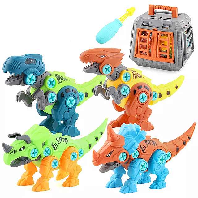 ドライバーと 恐竜 のアセンブリ おもちゃ 恐竜 と 恐竜 のデザインの収納ボックス付きの6 ピース セット