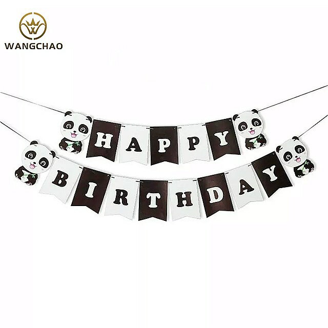 Panda 誕生日 バナー 100日間 出生前 パーティー 装飾 手紙 弓 1歳 誕生日