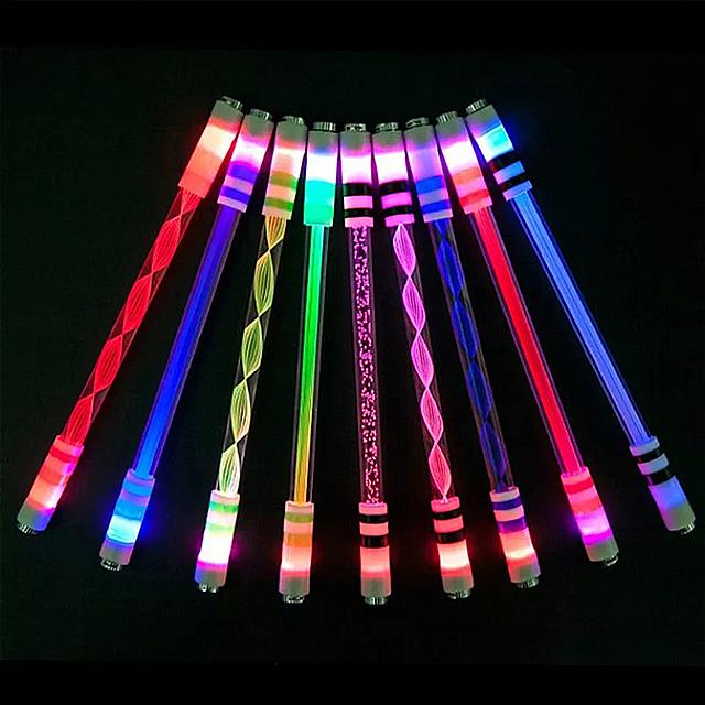 トイ- LEDライト付き スピニングペン 特殊ペン 子供の リリース付き 回転式 ポケット付き