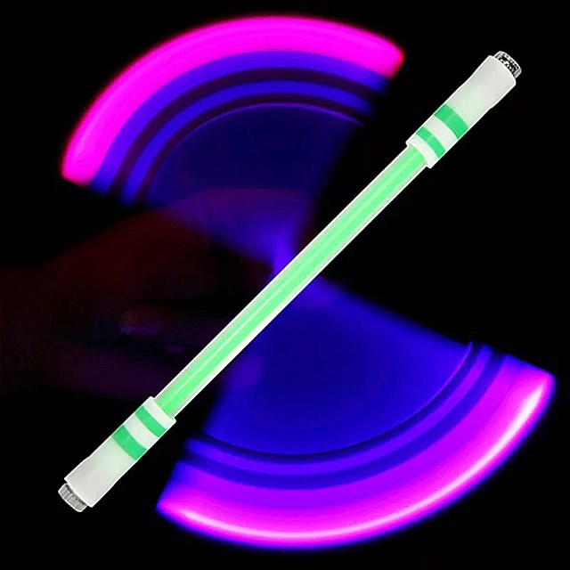 トイ- LEDライト付き スピニングペン 特殊ペン 子供の リリース付き 回転式 ポケット付き
