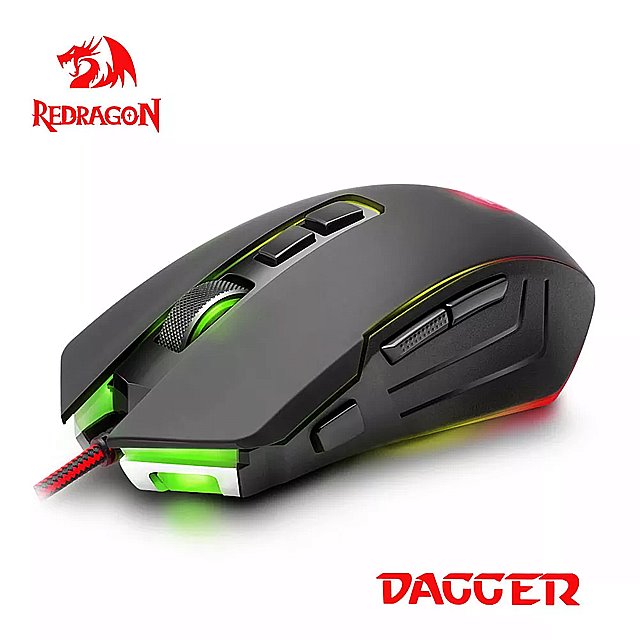 Redragon DAGGER M715 USB ゲーミングマウス 有線 10000 DPI 9ボタン人間工学に基づいた デスクトップ コンピュータ プログラマブルマウス ゲーマー LOL PC0