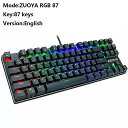 Zuoya x61メカニカル キーボード 青赤黒 スイッチ ゲーム ゴーストミックス/rgb バックライト の usb 有線pc ノートpc ru/en(2)
