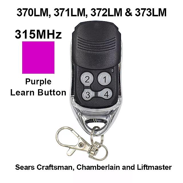 楽天輸入雑貨お取り寄せ JsameChamberlain liftmaster merik craftsman 371lm 372lm 373lm 374lm ガレージ ゲート 315mhz リモコン オープナー パープル学習 ボタン