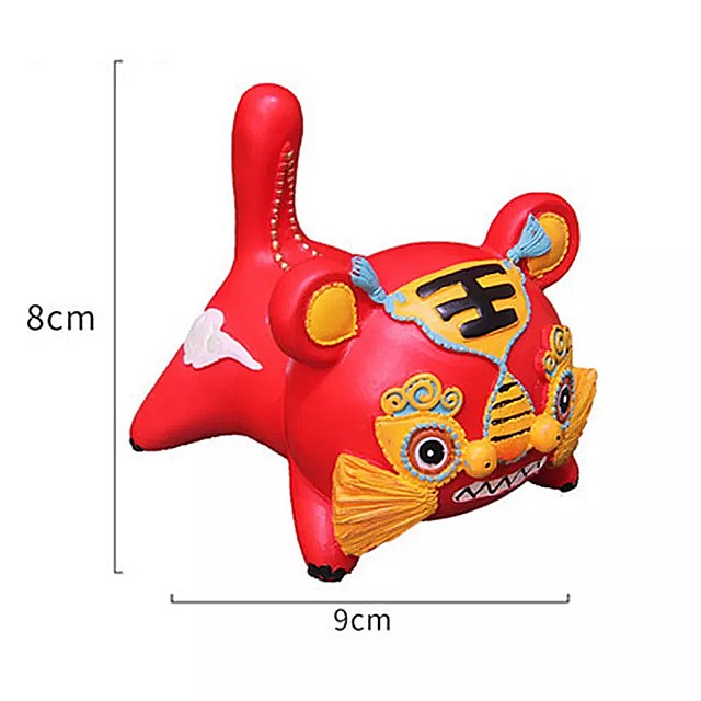 虎飾り付き 携帯電話ホルダー 樹脂製 家の装飾 新年 携帯電話ホルダー 0