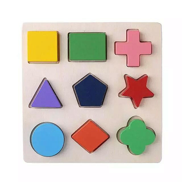 就学前 の 子供 のための 木製 の 教育 用 パズル さまざまな 色 と 形 の認識 おもちゃ 0
