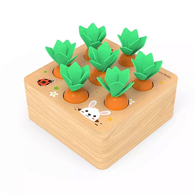 幼児 のための 木製モンテッソーリ おもちゃ 収集可能なニンジンの形をしたゲーム 上質な運動技能 幼児 のための 木製のおもちゃ 就学前の アクティビティ ボード