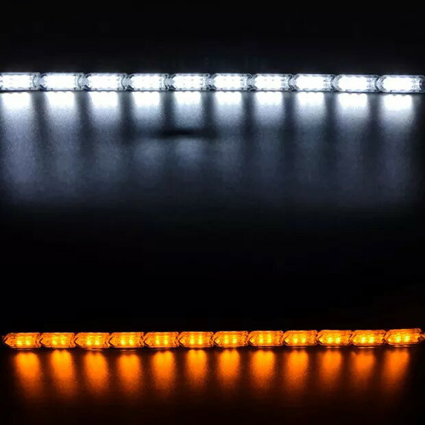 フレキシブル LED ストリップ ライト drl デイタイム ランニング ライト 防水 シーケンシャル フロー ランナー スタイル コーナー ウインカー 2個