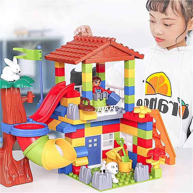 DIY カラフルな ビルディング ? ブロック ハウス屋根粒子 レンガ 城 教育 玩具 子供 の互換市ビッグサイズ ブロック 3