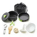 ポータブル キャンプ 調理器具折りたたみcooksetハイキングlightweighと耐久性のある調理スポークナイロン バッグ 屋外 クック機器