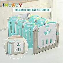 Imbaby-カーペットが付いた超豪華な ベビー サークル 屋内フェンス ボールプール サッカー 場 子供 用 遊び場