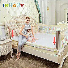 Imbaby- 子供 用 ベッドプロテクター クレードル 安全バリア リフト可能なベッド かわいい漫画のデザイン サイドベッドバリア