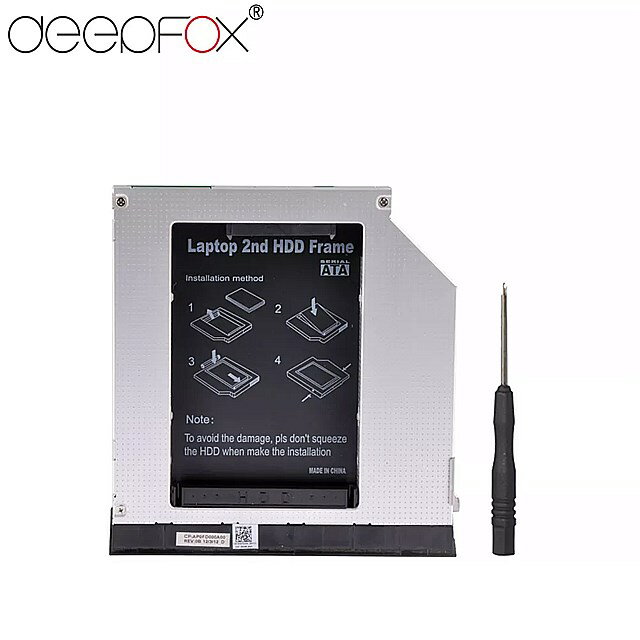 DeepFox 2nd HDD キャディー 9.5 ミリメートル SATA Sata Enclouse Dell の緯度 HDE6320 HDE6420 CD-ROM キャディー
