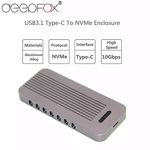 DeepFox アルミ合金の usb 3.1 タイプ C に NVMe Ssd エンクロージャ M キー コネクタ M.2 NGFF に usb 3.1 コンバータ ハード ディスク ケース