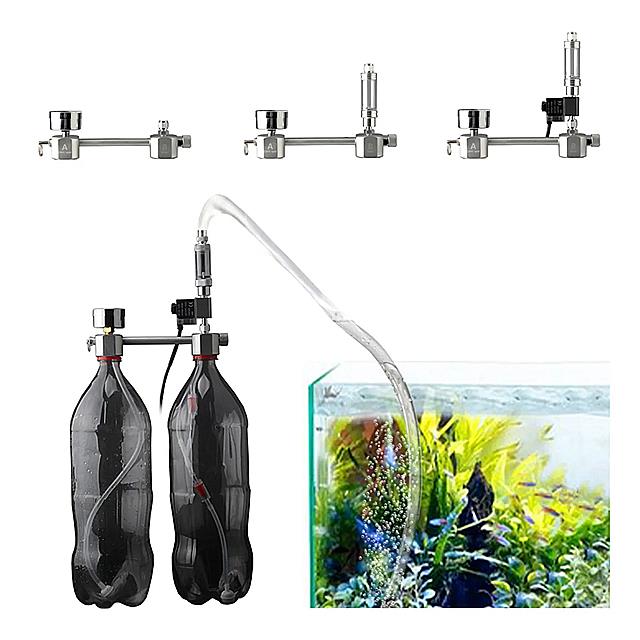 水族館 co2 ジェネレーター システムキット ソレノイド バルブ バブル カウンター 水生 植物 用の 二酸化炭素 リアクターキット 3