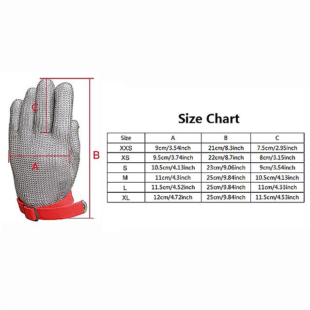 楽天輸入雑貨お取り寄せ Jsameステンレス 鋼の 手 袋 耐切断性 チェーン 付き キッチン ブタン カッティング スライス 安全 グレード5 304l