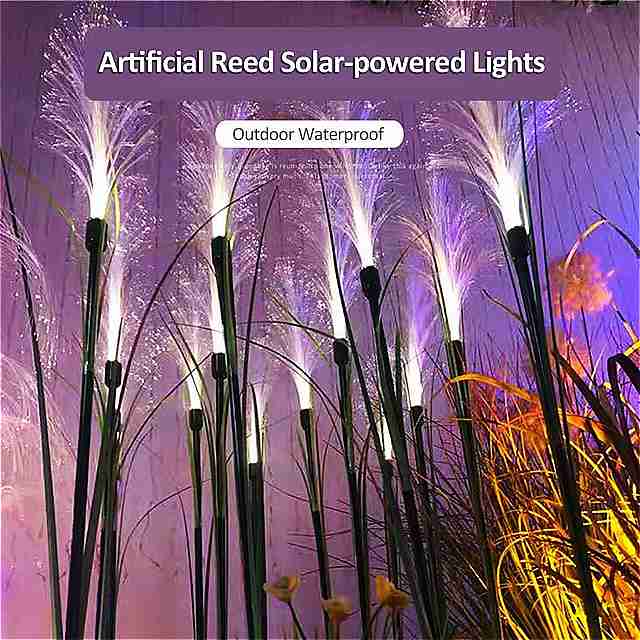 シミュレーションリード ソーラー LED ランプ 屋外 防水 庭 の 装飾 ソーラー 光ファイバ ライト リードステーク ガーデン 装飾 芝生 ライト