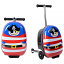3D子供 スクーター スーツケース 旅行トロリー 荷物 ホイール かわいい 漫画 スケートボード バッグ 子供 スーツケース 怠惰な バッグ