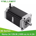 Rtelligent-nema 34 ステッピングモーター 高トルクモーター 0.9/1.8度 本体の長さ 156mm dc ハイブリッド 電気モーター