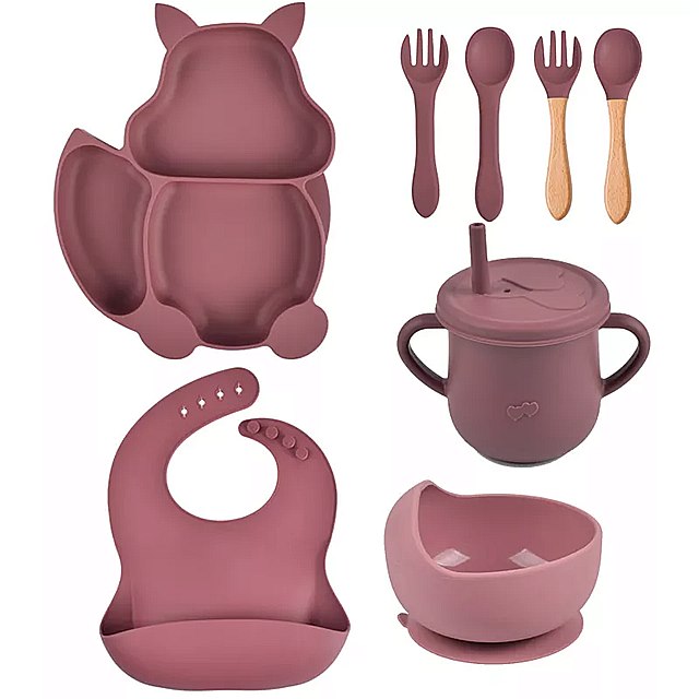 赤ちゃん シリコン カップ 食品 品質 ボウル プレート カップ フォーク 子供 食器 カトラリー BPAフリー キット
