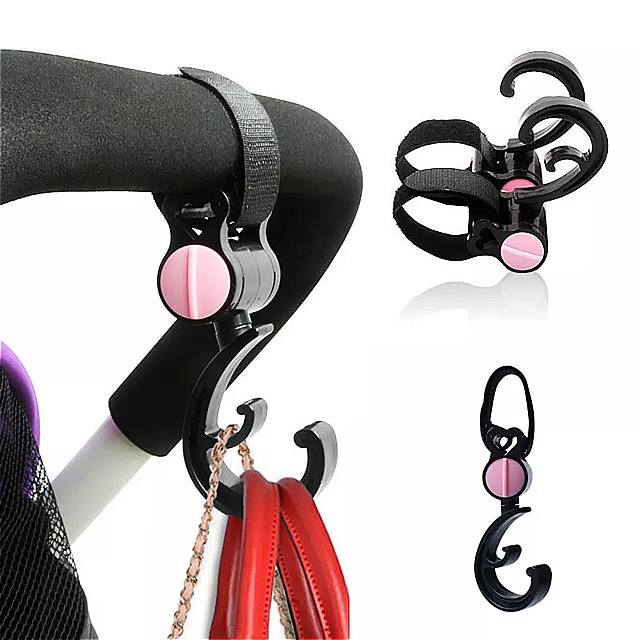 ベビーカー アクセサリー ユニバーサル フック 付き2ピース黄色ピンク高品質プラスチック フック 360回転