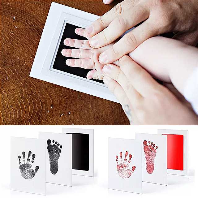 ベビー ケア非毒性 ベビー 手形 フットプリント奥付キット ベビー お土産 鋳造 新生児 フットプリントのインクパッド 幼児 粘土 の おもちゃ