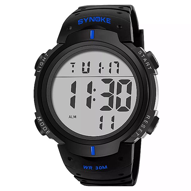 Synoke- 男性用 デジタルミリタリーウォッチ 大型ダイヤル 男性用 高級 スポーツ腕時計 防水 アラーム付き 2022