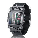 クリエイティブな メンズ スポーツ腕時計 メンズ デジタル ステンレススチール LEDディスプレイ 耐水性 30m