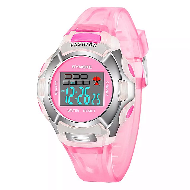 Synoke ピンク 子供の腕時計 防水 スポーツ腕時計 子供 瞳 腕時計デジタル ファッション かわいいガールズ ボーイズ 時計 レロジオ