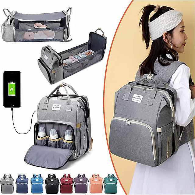 多機能 おむつ バッグ トラベル バックパック 交換可能 な ベッド バッグ マタニティ 看護 ベビーカー の おむつ バッグ