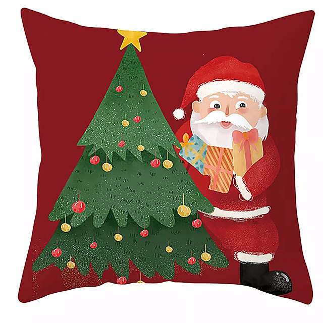 45 45センチメートル クリスマス クッション カバー サンタクロース ヘラジカ 枕 クリスマス の 装飾 クリスマス の 装飾 品ナヴィダード 新年 2022