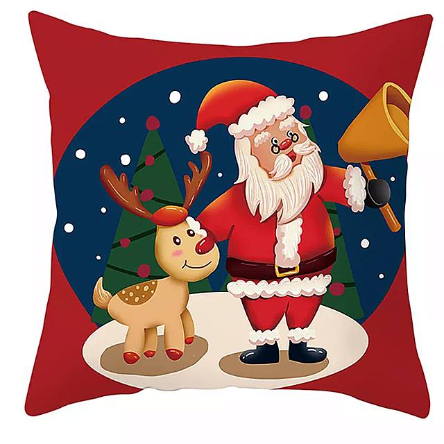 45 45センチメートル クリスマス クッション カバー サンタクロース ヘラジカ 枕 クリスマス の 装飾 クリスマス の 装飾 品ナヴィダード 新年 2022