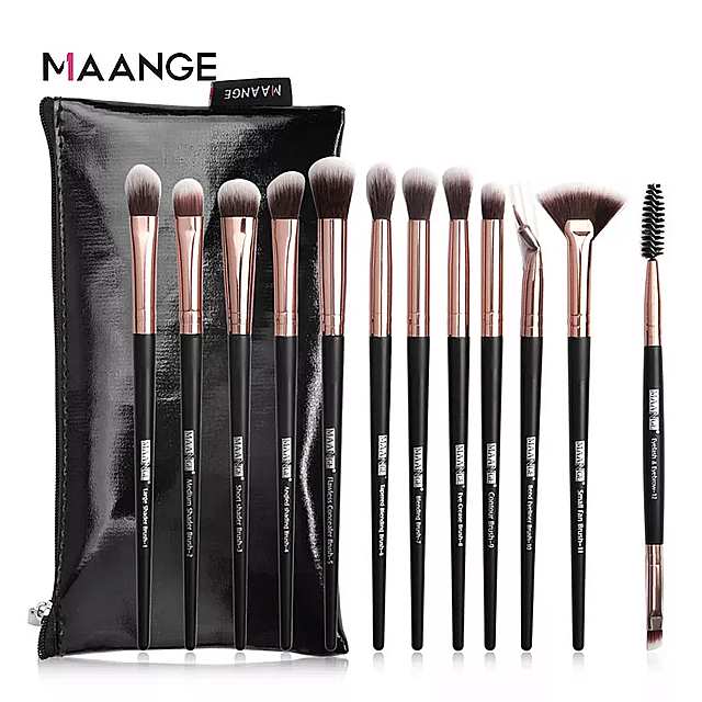 Maange 12個 メイクブラシセット 化粧品 パウダー アイシャドー ファンデーション 赤面ブレンド 美容ツール は、ブラシmaquiagem 2