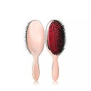 ポリッシュ ヘアブラシ デラックス ゴールドとシルバーのカラー 楕円形 帯電防止 ヘアスタイリング マッサージ