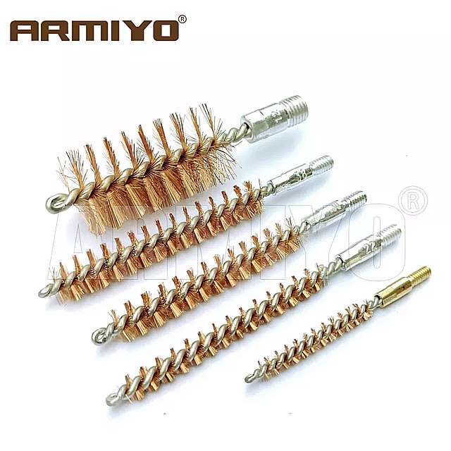 Armiyo。17Cal。22Cal 7.62ミリメートル9ミリメートル12GA クリーニング ピストル 22lr ライフル バレル ブロンズ ブラシ 糸5-40 8-32 5/16 